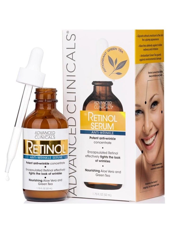 Advanced Clinicals, Retinol Serum, Anti-Wrinkle, 1.75 fl oz (52 ml)