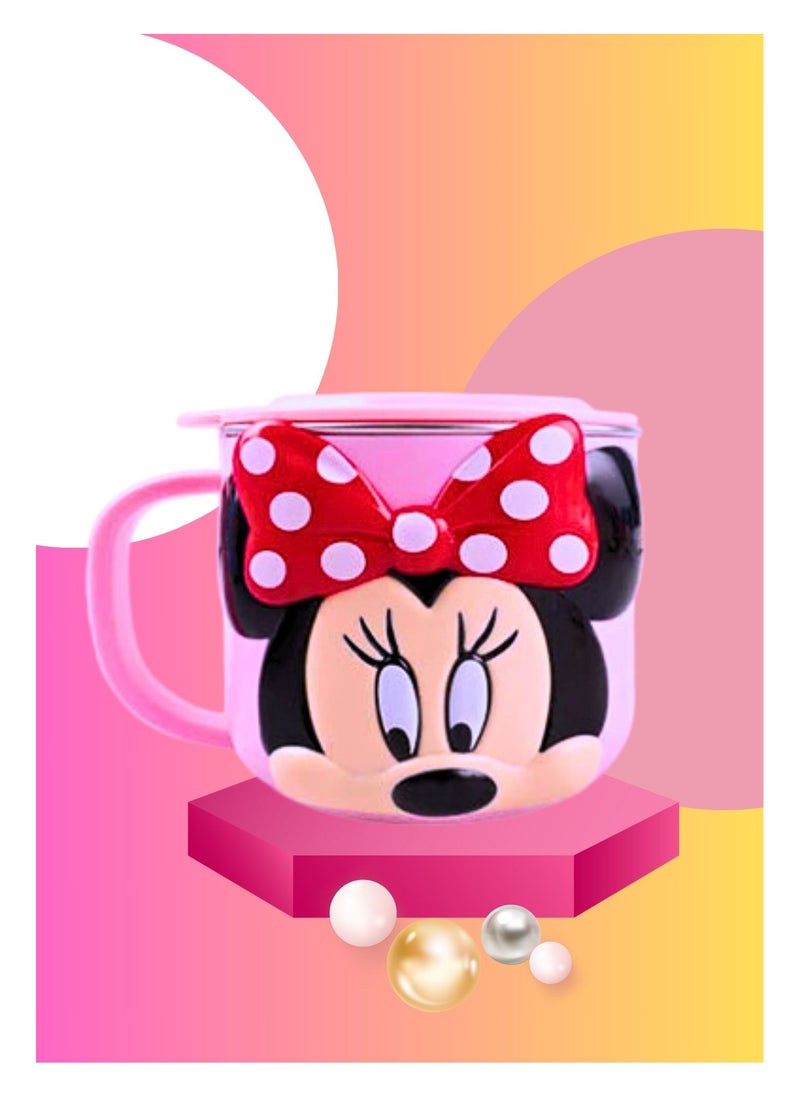 Minnie Mouse Kids Mug – Durable Abs Outer, Stainless Steel Liner, Insulated with Spill-Proof Lid