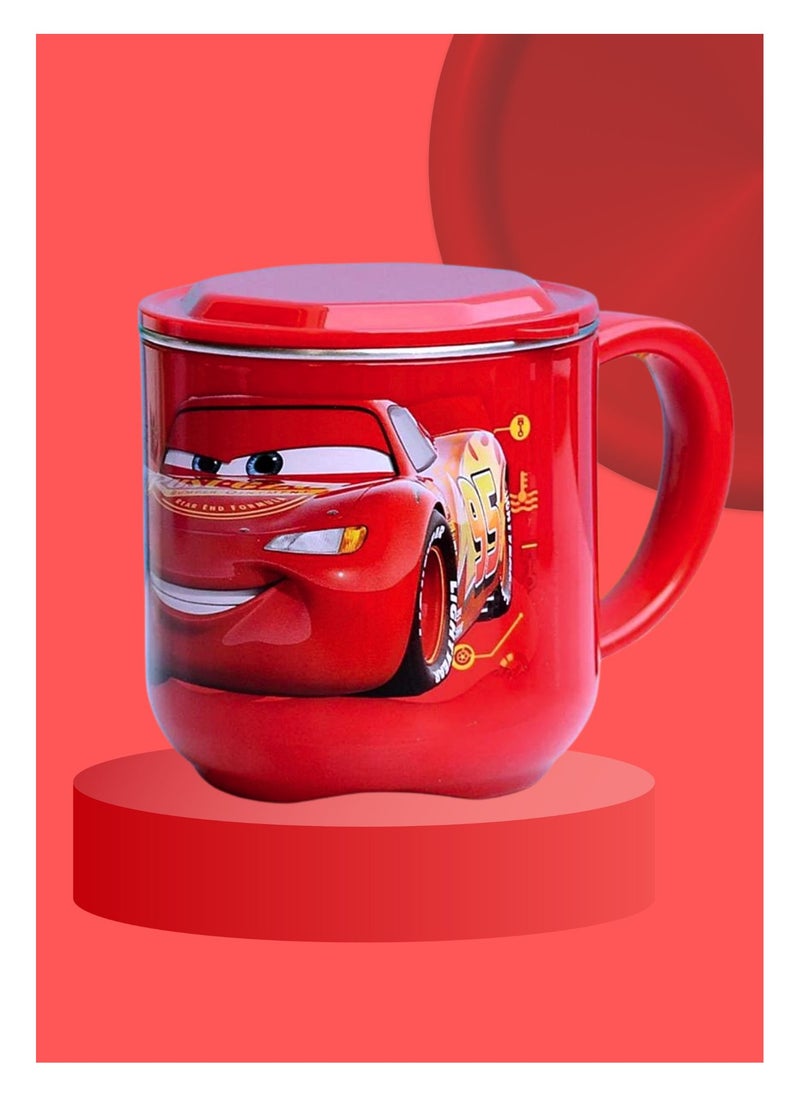 Lightning McQueen Kids Mug – Double Layer Stainless Steel with Sealed Lid