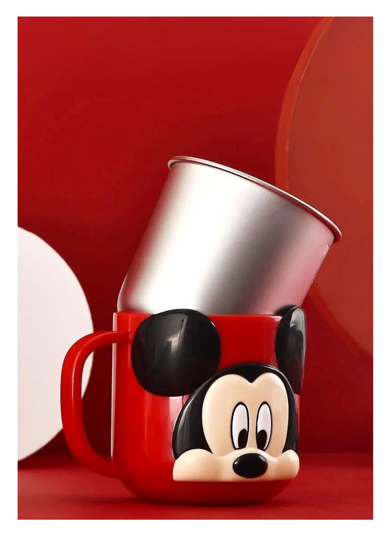 Mickey Mouse Red Kids Mug – Durable Abs Outer, Stainless Steel Liner, Insulated with Spill-Proof Lid