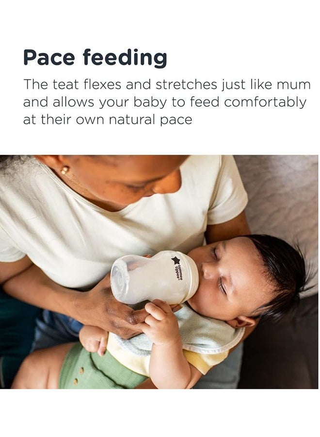 Natural start Baby Bottle Teats, Breast-Like, Anti-Colic Valve, Soft Silicone, Fast Flow, 6m+, Pack of 2