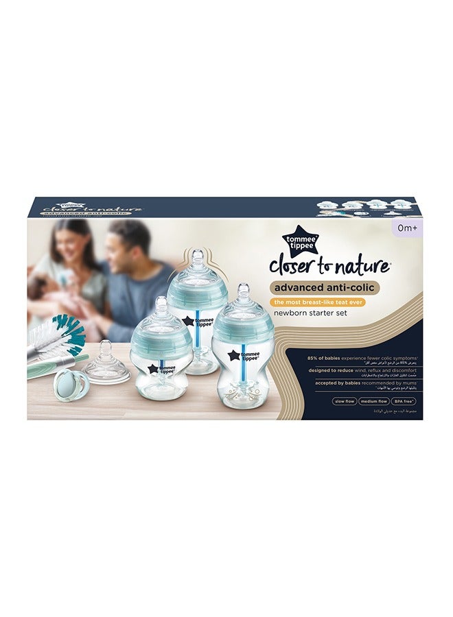 Advanced Anti-Colic Newborn Baby Bottle Starter Kit, Slow-Flow Breast-Like Teats And Unique Venting System - Assorted