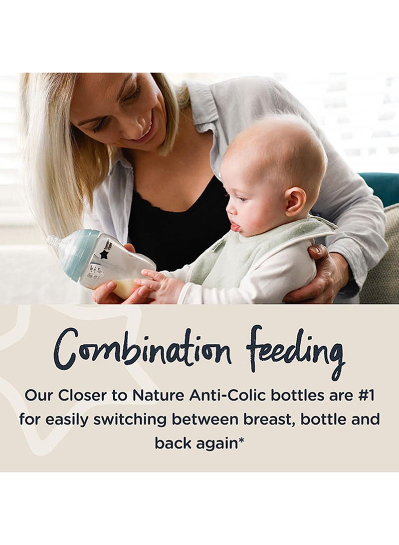 Advanced Anti-Colic Newborn Baby Bottle Starter Kit, Slow-Flow Breast-Like Teats And Unique Venting System - Assorted
