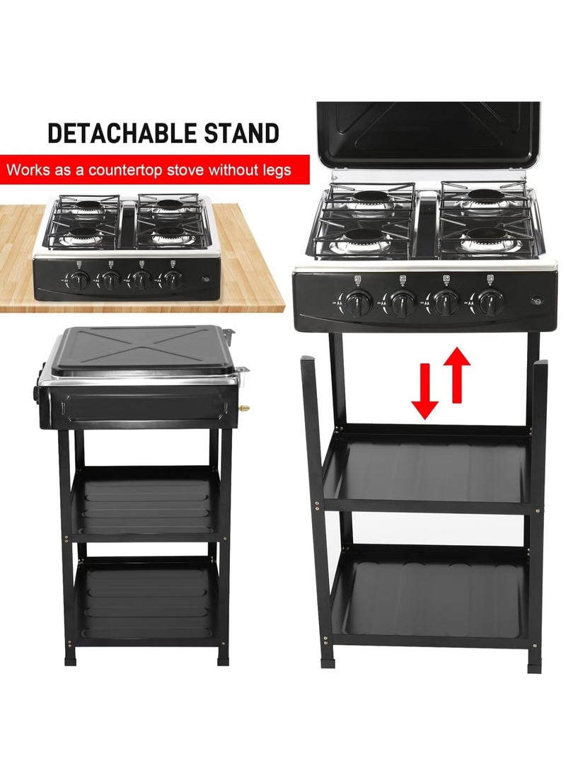 Smokeless Gas Cooking Stove Outdoor Kitchen Free Standing Stove 4 Burner Gas Cooktops