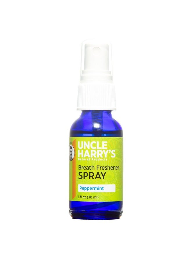 Uncle Harry’S Natural Products Breath Freshener Spray With Pure Organic Pacific Northwest Peppermint Oil And Colloidal Silver - Aids Digestion, Cleanses Mouth, Keeps Breath Minty Fresh, 1 Fluid Ounce