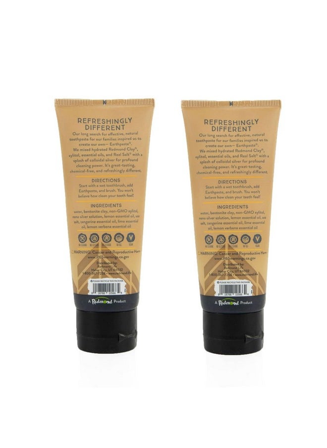 Redmond Earthpaste - Natural Non-Fluoride Toothpaste, 4 Ounce Tube (2 Pack, Lemon Twist)