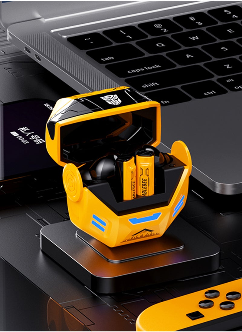 TF-T36 TWS Bluetooth Earphones – Bluetooth 5.4, 10mm Drivers, Hi-Fi Sound, Noise-Canceling Mic, Long Battery Life – Yellow