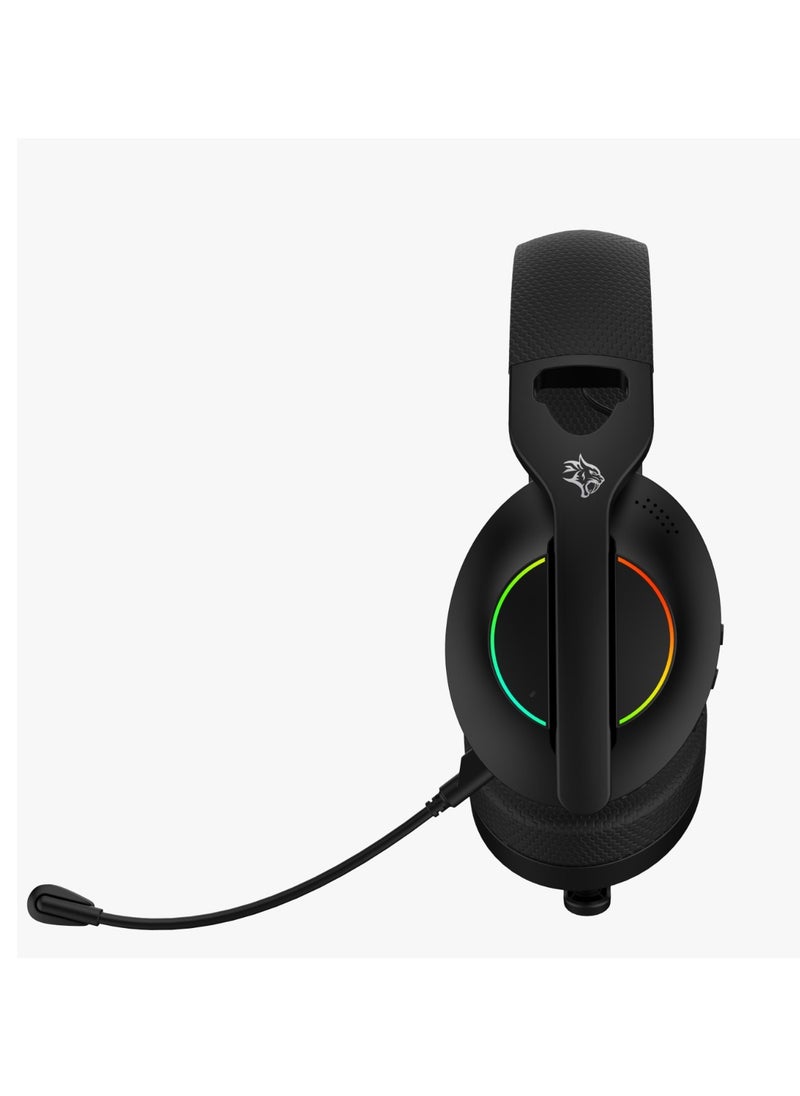 Triple-Mode Gaming Headphone 2.4G, Bluetooth & Wired / Noise-Canceling Microphone / Adjustable Headband / Low-Latency - Black