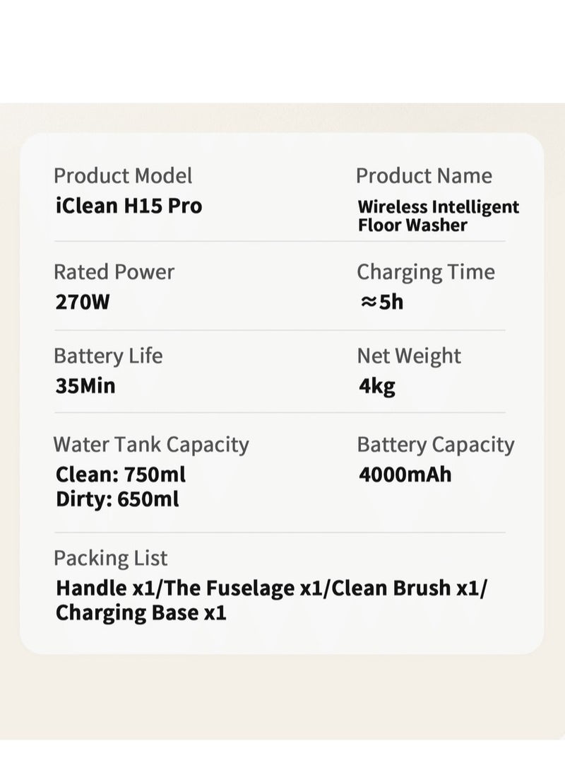 Airbot H15 Pro Black EU - Wet & Dry Vacuum Cleaner with Dual-Sided Cleaning, 23KPa Suction Power, Self-Cleaning & Hot Air Drying, >95% Water Recycling Vacuum Cleaner, Compact Design