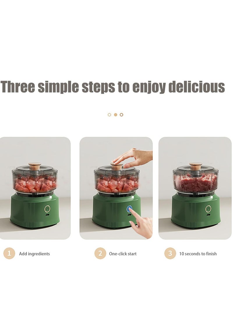 Electric Garlic Masher 350ml USB Rechargeable Garlic Masher with Food Grade Stainless Steel Blade for Ginger Onion Baby Food