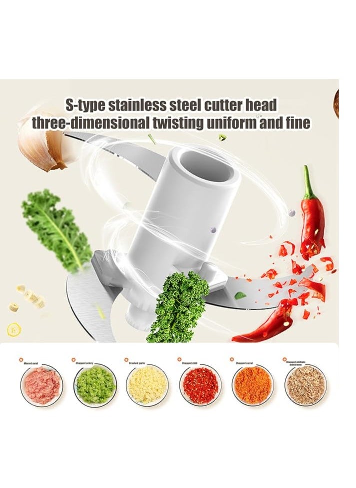 Electric Garlic Masher 350ml USB Rechargeable Garlic Masher with Food Grade Stainless Steel Blade for Ginger Onion Baby Food