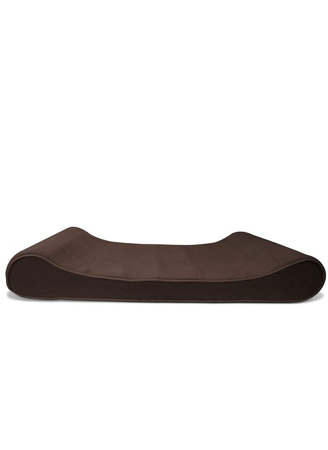 Furhaven Orthopedic Dog Bed for Medium/Small Dogs w/ Removable Washable Cover, For Dogs Up to 23 lbs - Microvelvet Luxe Lounger Contour Mattress - Espresso, Medium