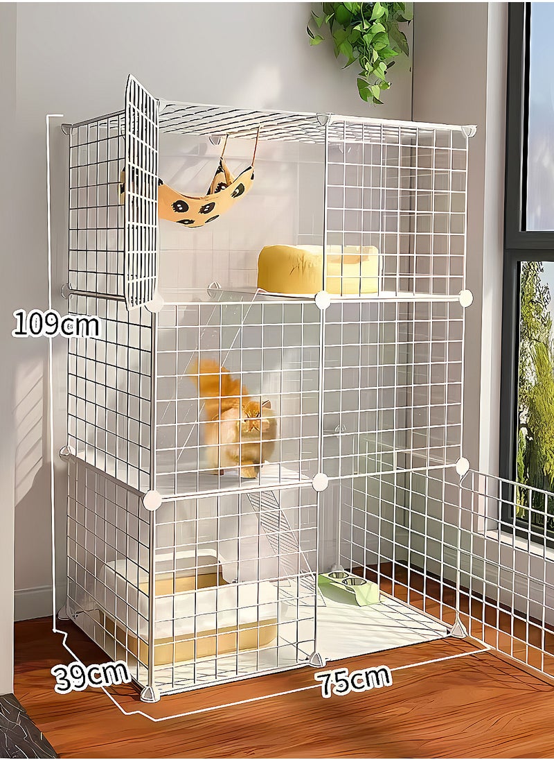 Cat Cage Home Kitten Villa Large Free Space Encrypted Cat House Three Layers Small Cat House Indoor