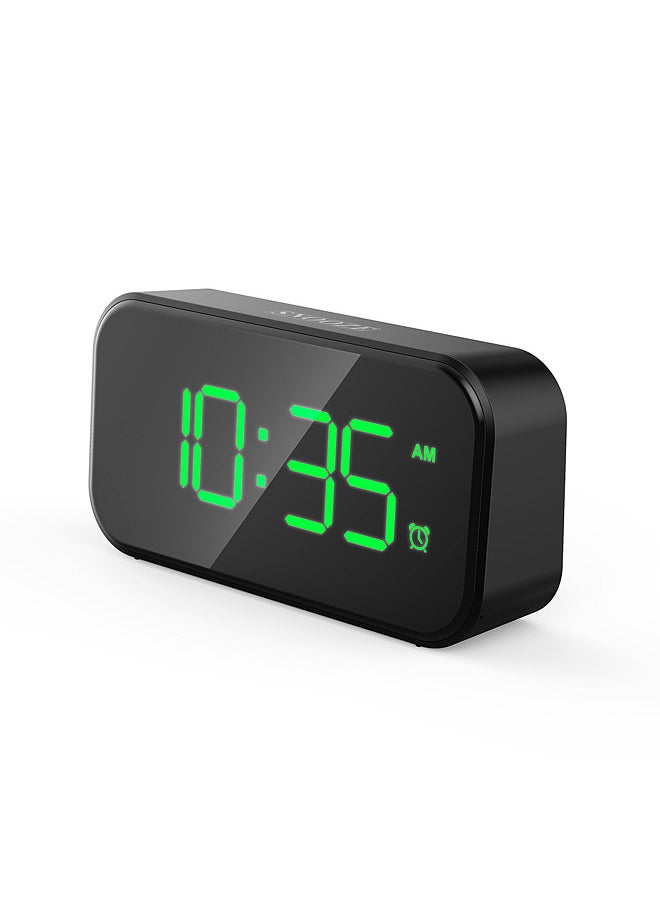 Digital Alarm Clock with USB Port, Small Desk Bedroom Bedside Clocks, Adjustable Brightness, Alarm Volume, LED Digit Display, 12/24Hr