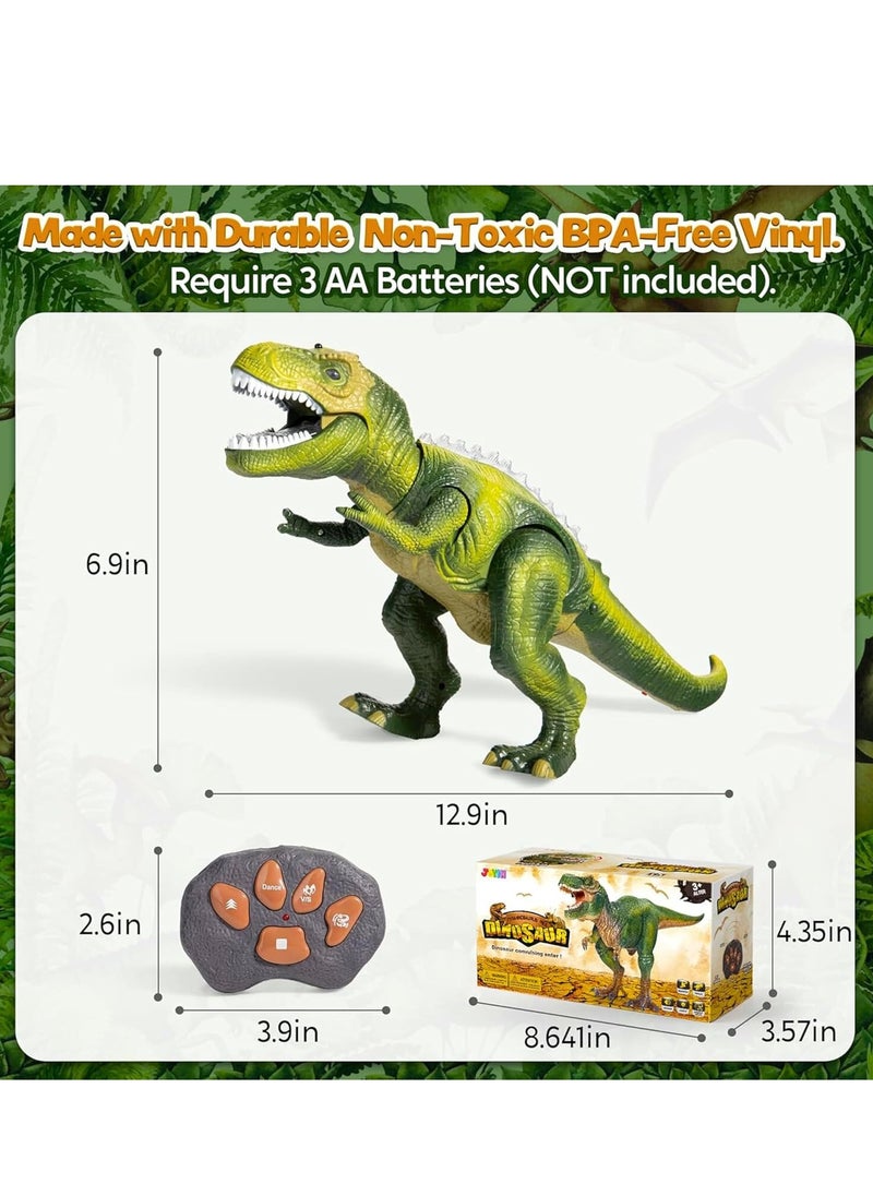 LED Remote Control Dinosaur Toy – Walking & Roaring T-Rex with Light-Up Eyes, Moving Head, Realistic Sounds – Interactive Jurassic Toy for Kids, Boys & Girls, Ideal Birthday & Christmas Gift