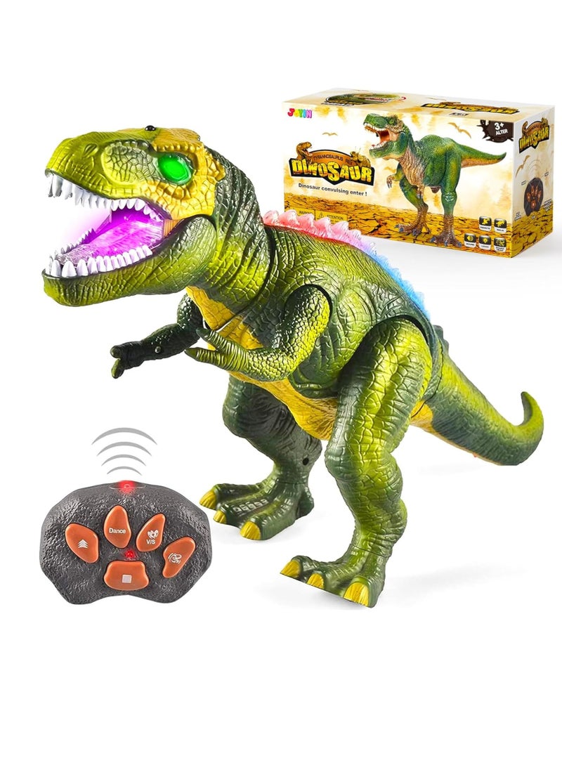 LED Remote Control Dinosaur Toy – Walking & Roaring T-Rex with Light-Up Eyes, Moving Head, Realistic Sounds – Interactive Jurassic Toy for Kids, Boys & Girls, Ideal Birthday & Christmas Gift