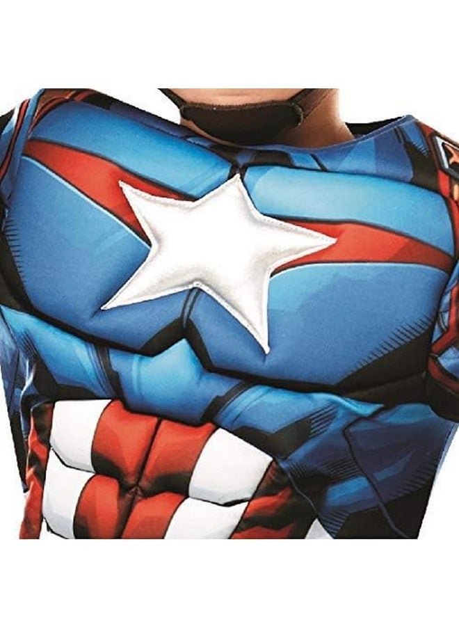 Rubie'S 640833L Official Marvel Avengers Captain America Deluxe Child Costume, Boys, Large Age 7-8, Height 128 Cm