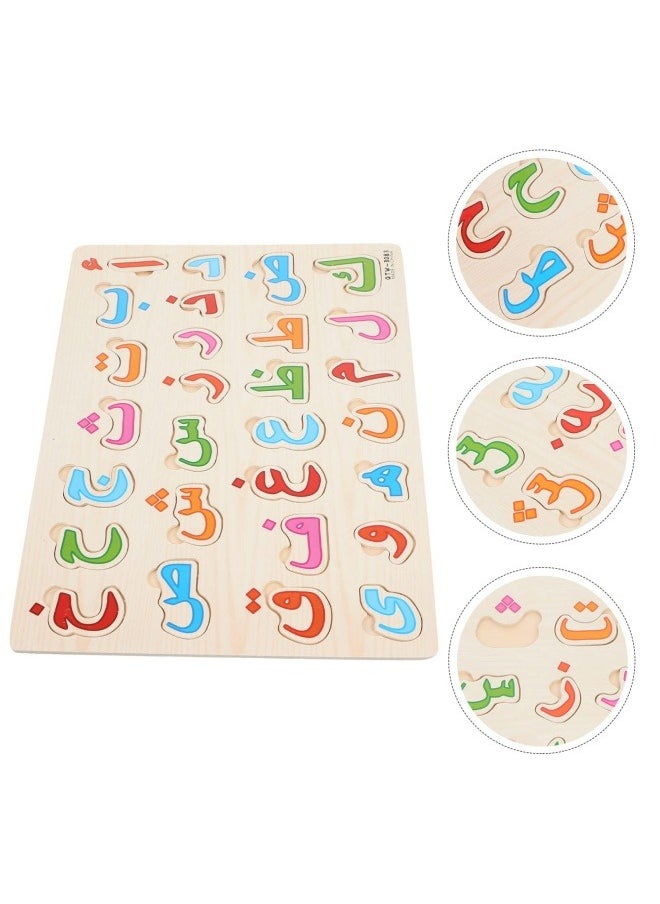 Arabic Alphabet Puzzle Board Number Shape Puzzles Jigsaw Puzzle Learning Puzzle 3D Blocks Board Educational Developing