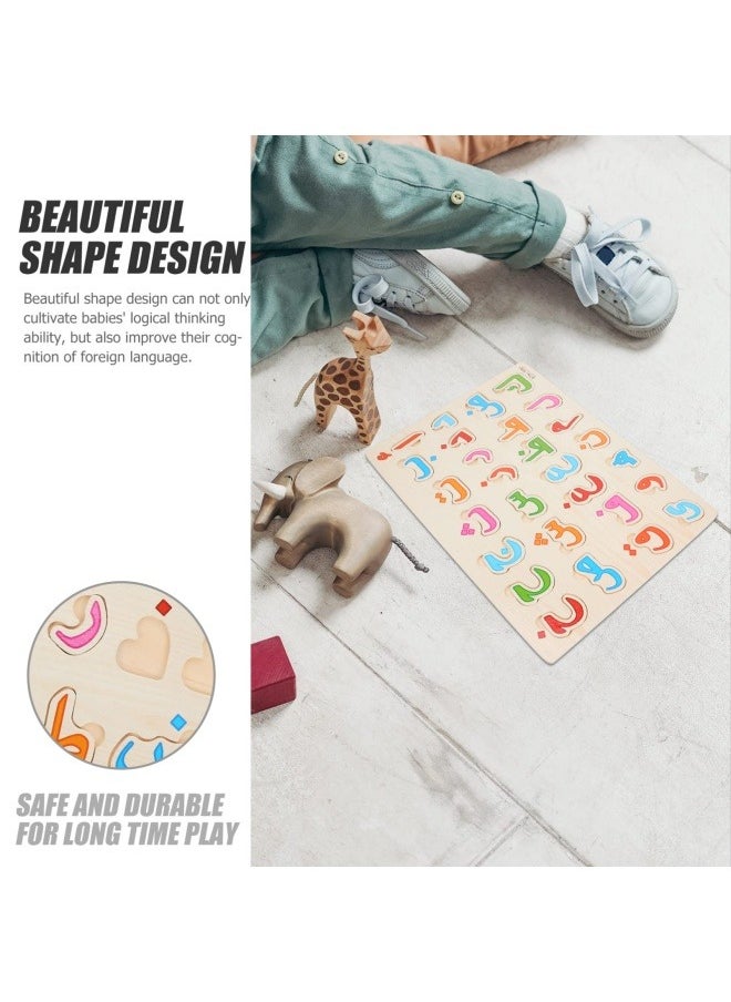 Arabic Alphabet Puzzle Board Number Shape Puzzles Jigsaw Puzzle Learning Puzzle 3D Blocks Board Educational Developing