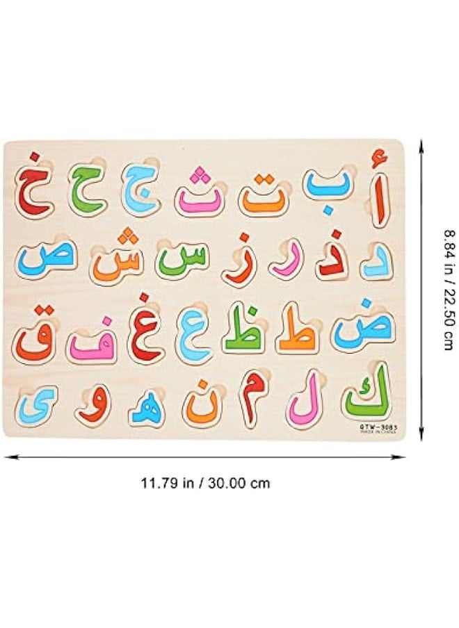 Arabic Alphabet Puzzle Board Number Shape Puzzles Jigsaw Puzzle Learning Puzzle 3D Blocks Board Educational Developing