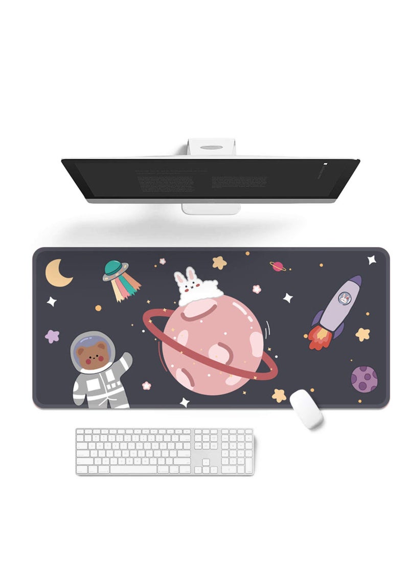 Kawaii Desk Mat, Mouse Pad,Large Gaming Desk Mouse mat Cartoons Keyboard Pad,Laptop Desk Mat for Gaming, Writing, or Home Office Work 32 x 12 in