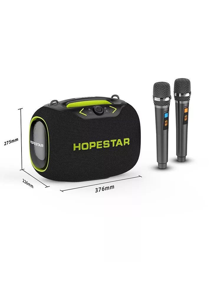 Party Box 120W Portable Bluetooth Speaker with Dual Wireless Microphones, 200W Fast Charging, IPX6 Waterproof, DSP Chip, 10-Hour Playtime, RGB Lights – Ideal for Outdoor, Karaoke, and Family Gatherings