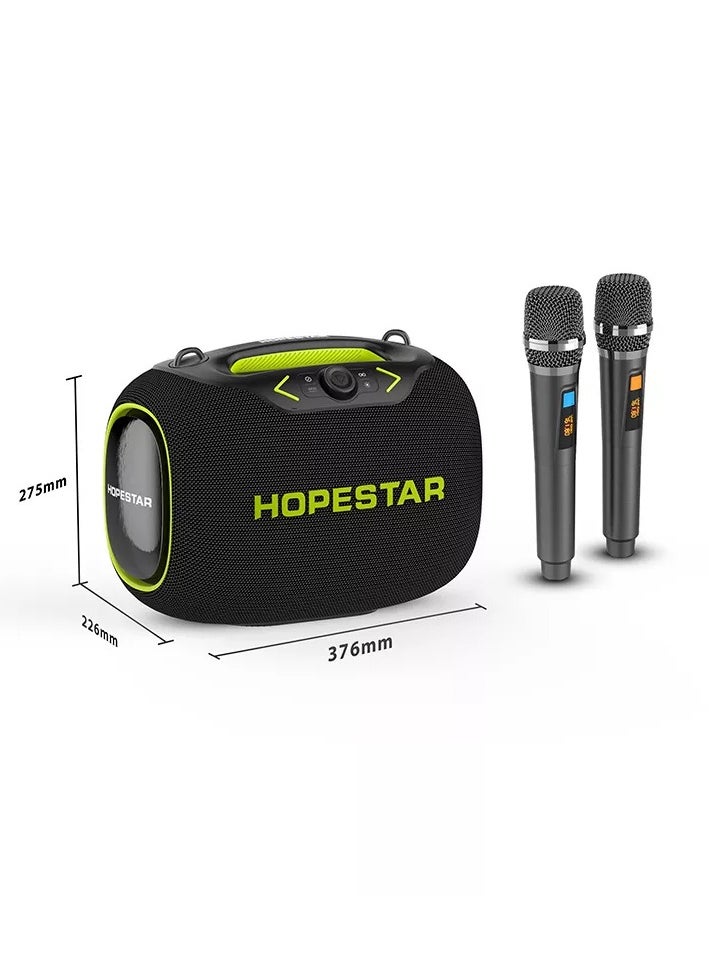 Party Box 120W Portable Bluetooth Speaker with Dual Wireless Microphones, 200W Fast Charging, IPX6 Waterproof, DSP Chip, 10-Hour Playtime, RGB Lights – Ideal for Outdoor, Karaoke, and Family Gatherings
