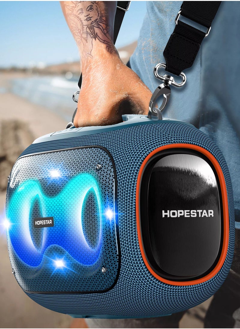 Party Box 120W Portable Bluetooth Speaker with Dual Wireless Microphones, 200W Fast Charging, IPX6 Waterproof, DSP Chip, 10-Hour Playtime, RGB Lights – Ideal for Outdoor, Karaoke, and Family Gatherings