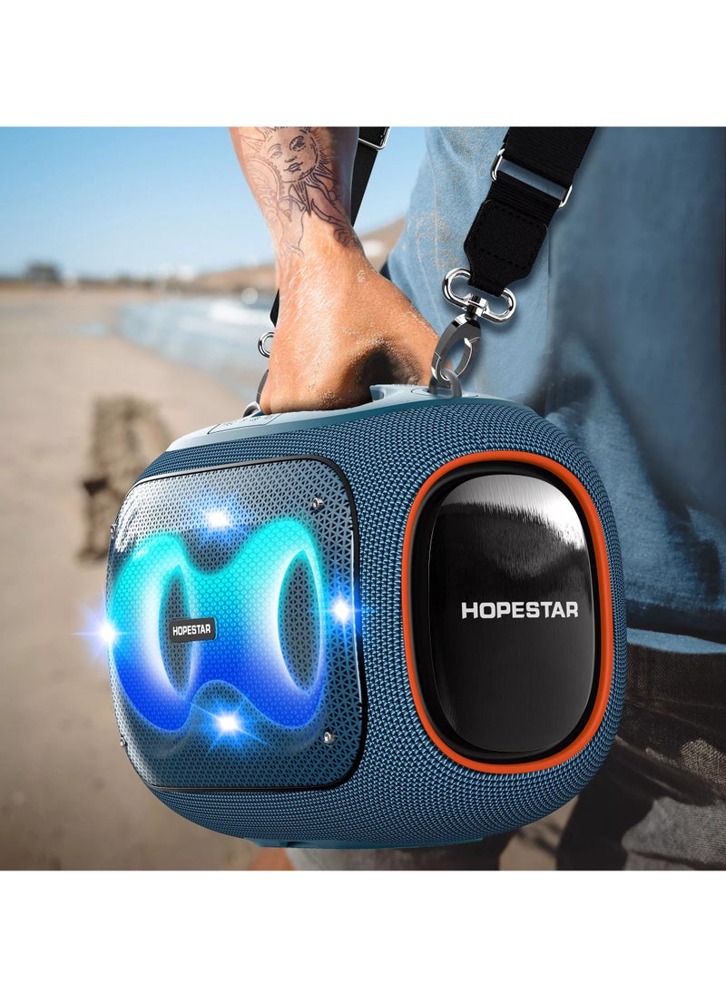 Party Box 120W Portable Bluetooth Speaker with Dual Wireless Microphones, 200W Fast Charging, IPX6 Waterproof, DSP Chip, 10-Hour Playtime, RGB Lights – Ideal for Outdoor, Karaoke, and Family Gatherings