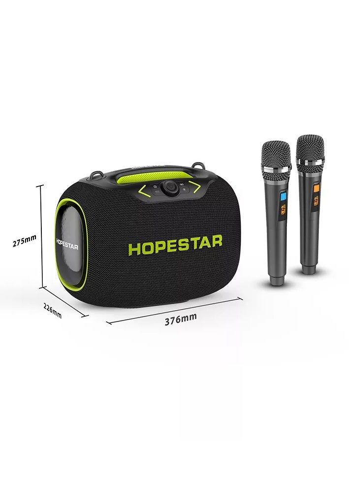 Party Box 120W Portable Bluetooth Speaker with Dual Wireless Microphones, 200W Fast Charging, IPX6 Waterproof, DSP Chip, 10-Hour Playtime, RGB Lights – Ideal for Outdoor, Karaoke, and Family Gatherings