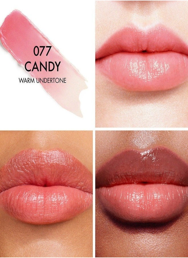 Dior Addict Lip Glow Balm Shade 077 Candy warm Hydrating pH Activated Lip Balm with 48H Hydration & Sheer Glow | 3.2g