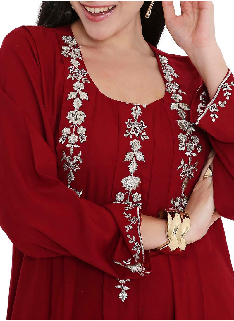 VIBRANT COLOUR UNIQUE THREAD EMBROIDERY MODEST ARABIC FARASHA KAFTAN JALABIYA DRESS