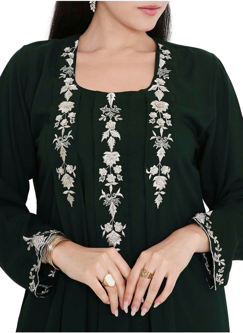 VIBRANT COLOUR UNIQUE THREAD EMBROIDERY MODEST ARABIC FARASHA KAFTAN JALABIYA DRESS