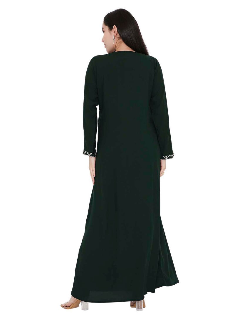 VIBRANT COLOUR UNIQUE THREAD EMBROIDERY MODEST ARABIC FARASHA KAFTAN JALABIYA DRESS
