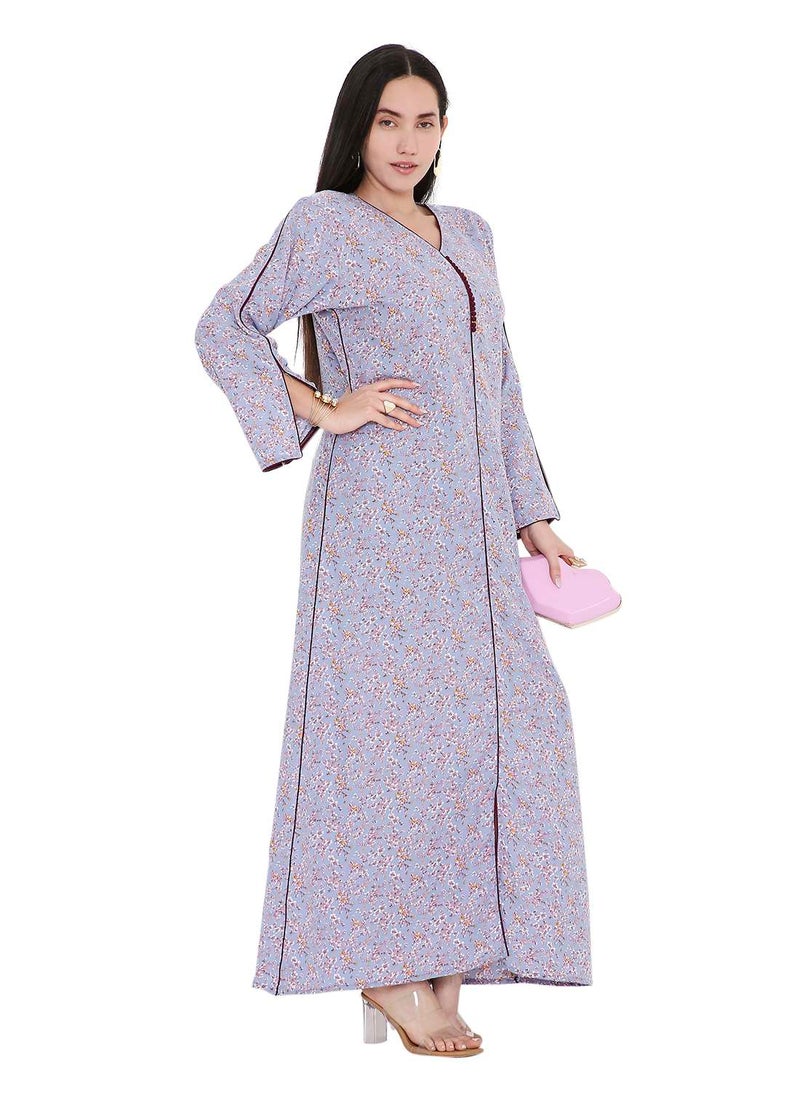 LONG VISCOSE UNIQUE PRINTED CASUAL STYLED ARABIC FARASHA KAFTAN JALABIYA DRESS