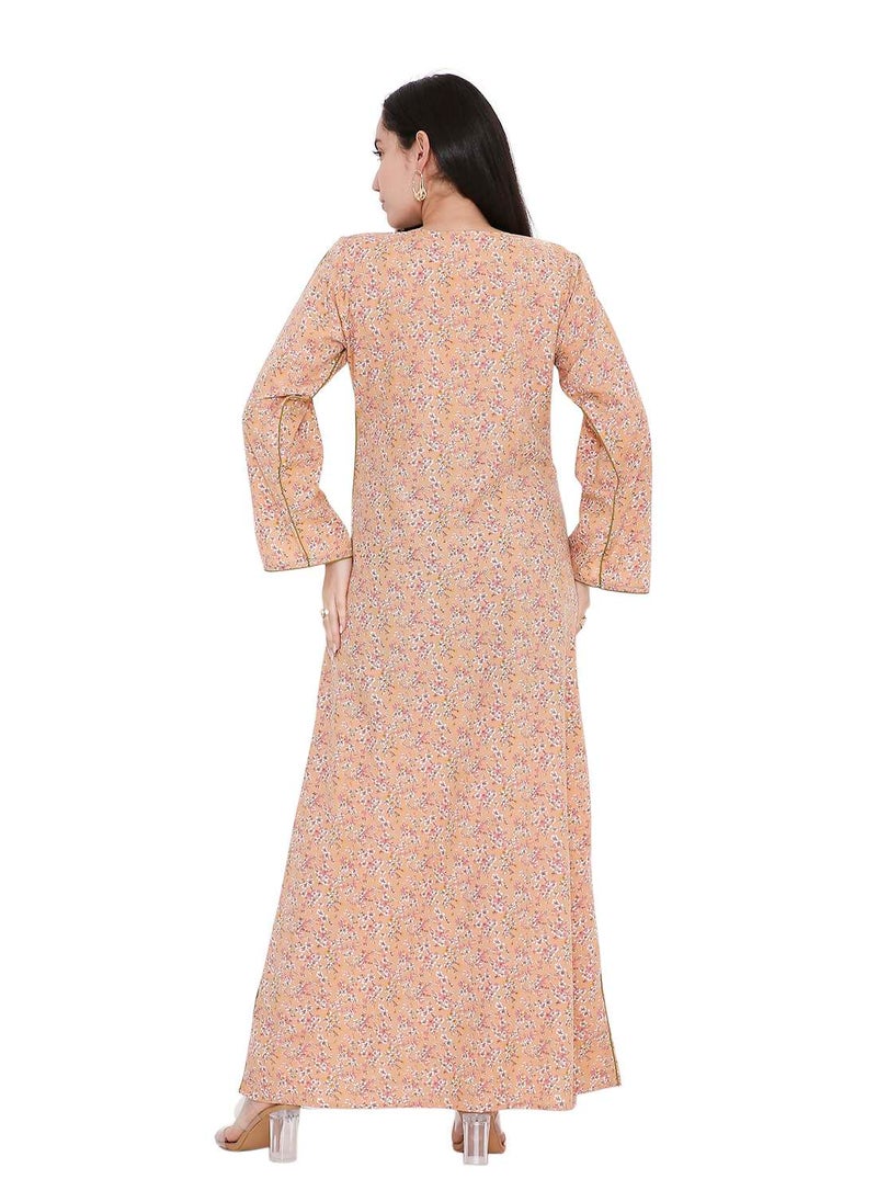 LONG VISCOSE UNIQUE PRINTED CASUAL STYLED ARABIC FARASHA KAFTAN JALABIYA DRESS