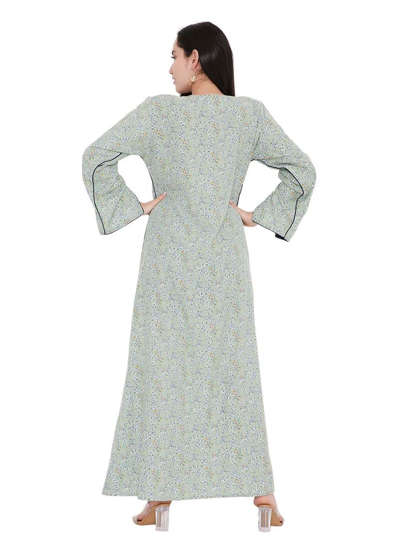 LONG VISCOSE UNIQUE PRINTED CASUAL STYLED ARABIC FARASHA KAFTAN JALABIYA DRESS