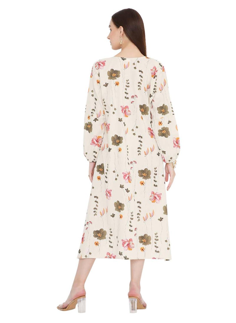HIGH QUALITY SHORT PRINTED FARASHA ARABIC KAFTAN JALABIYA DRESS