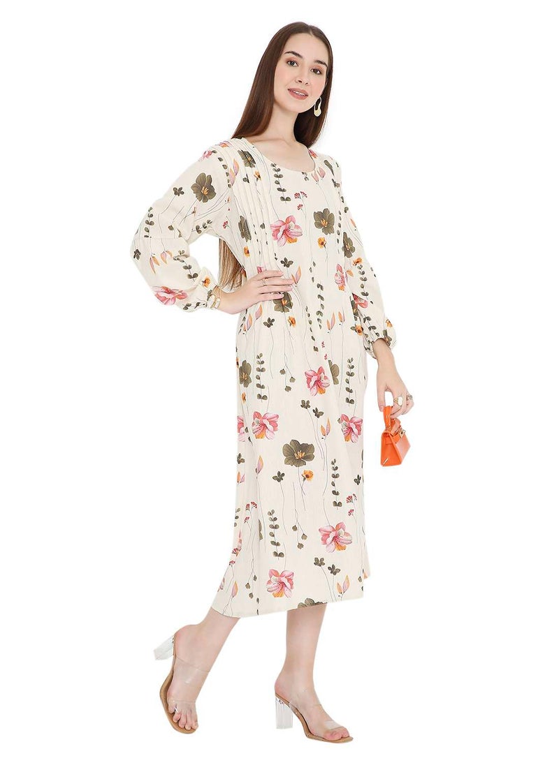 HIGH QUALITY SHORT PRINTED FARASHA ARABIC KAFTAN JALABIYA DRESS