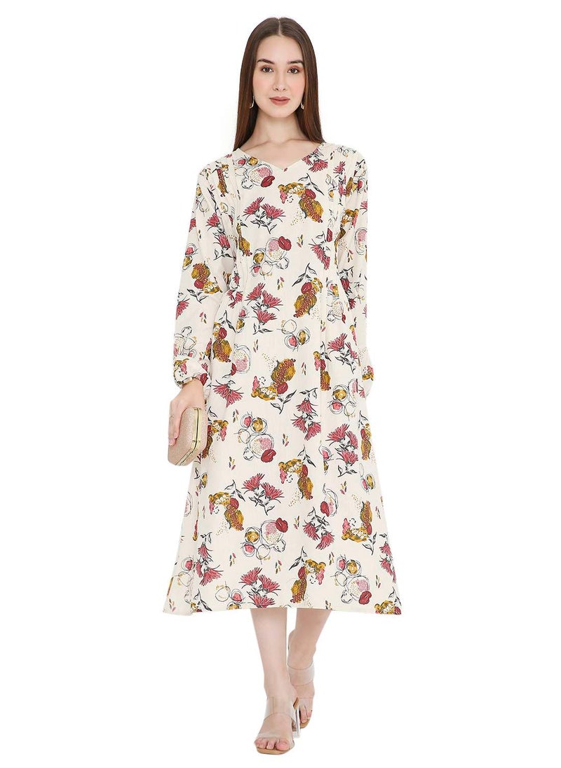 HIGH QUALITY SHORT PRINTED FARASHA ARABIC KAFTAN JALABIYA DRESS