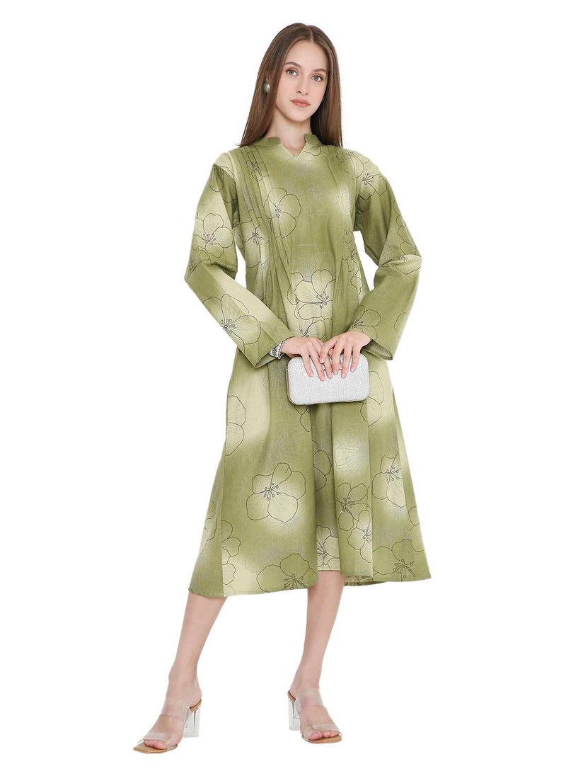 UNIQUE PRINTED SHORT FARASHA MODEST WEAR ARABIC KAFTAN JALABIYA DRESS
