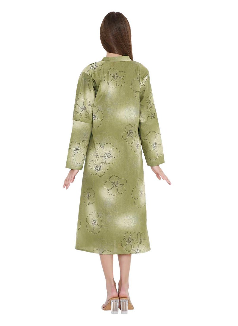 UNIQUE PRINTED SHORT FARASHA MODEST WEAR ARABIC KAFTAN JALABIYA DRESS