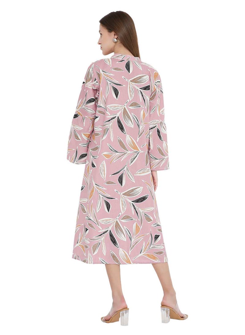 UNIQUE PRINTED SHORT FARASHA MODEST WEAR ARABIC KAFTAN JALABIYA DRESS