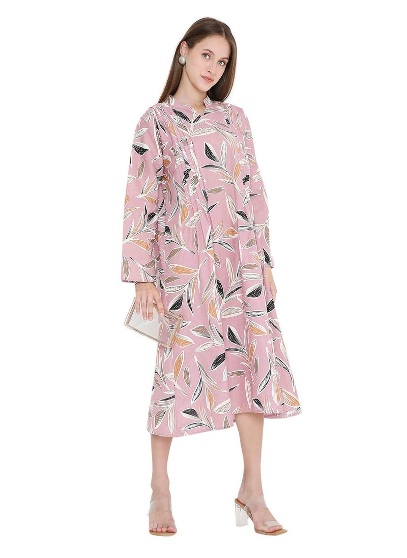 UNIQUE PRINTED SHORT FARASHA MODEST WEAR ARABIC KAFTAN JALABIYA DRESS
