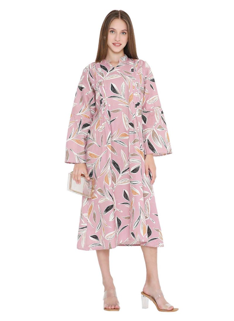 UNIQUE PRINTED SHORT FARASHA MODEST WEAR ARABIC KAFTAN JALABIYA DRESS
