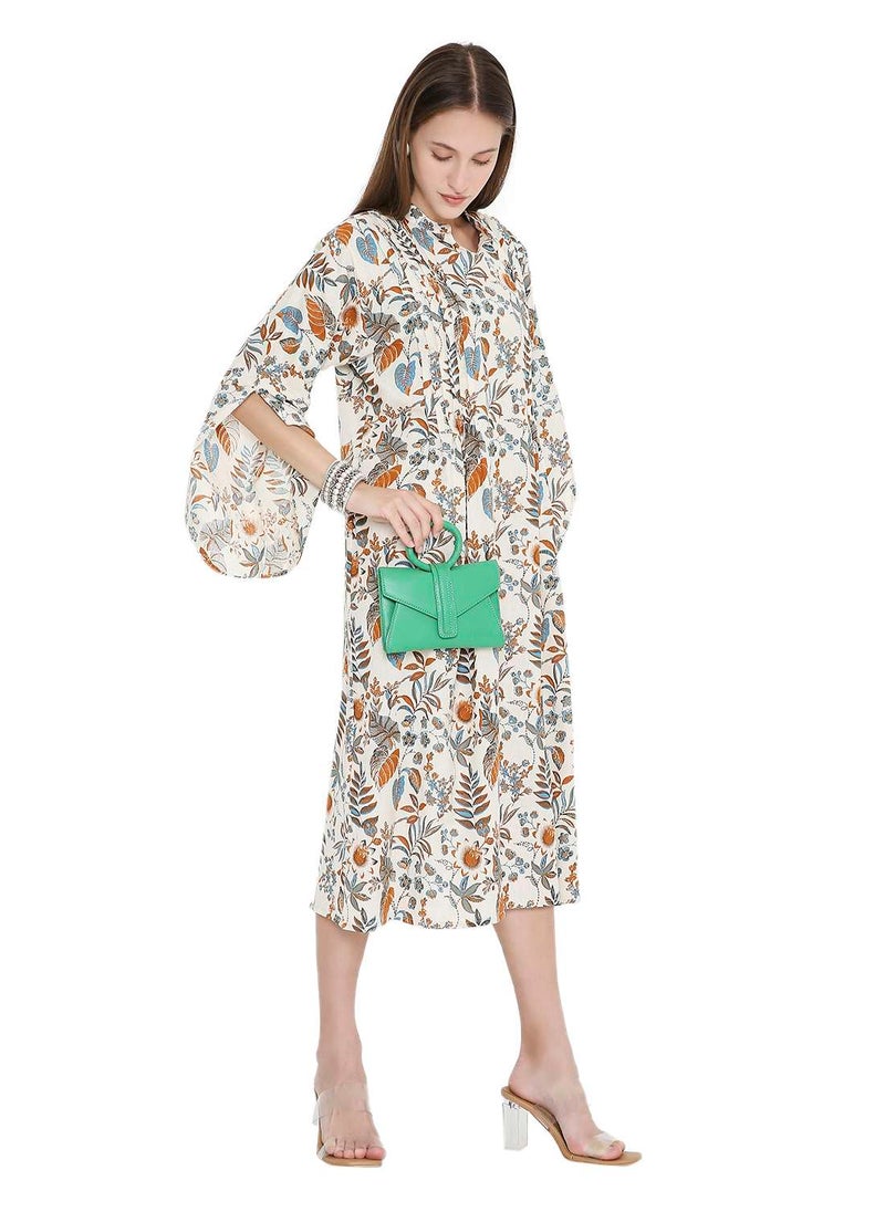 HIGH QUALITY SHORT PRINTED FARASHA ARABIC KAFTAN JALABIYA DRESS