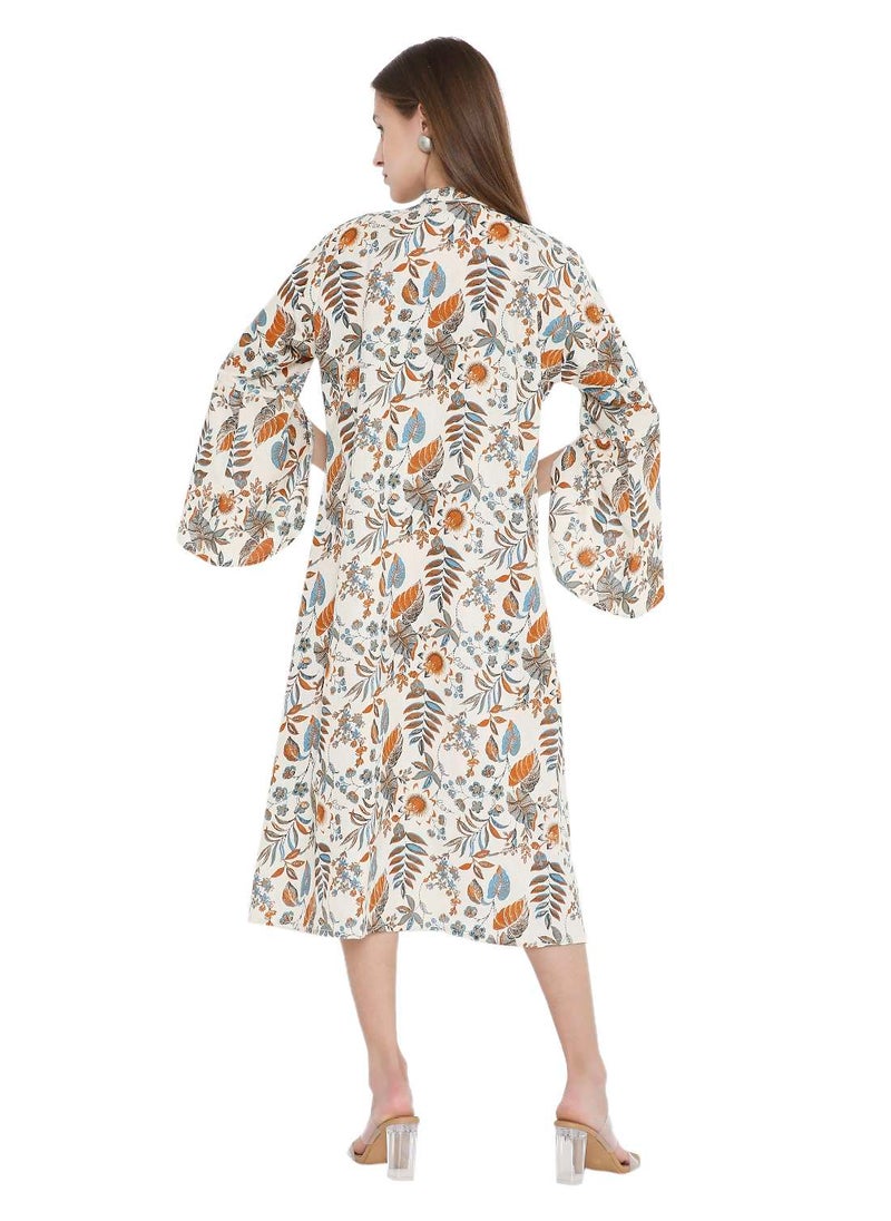HIGH QUALITY SHORT PRINTED FARASHA ARABIC KAFTAN JALABIYA DRESS