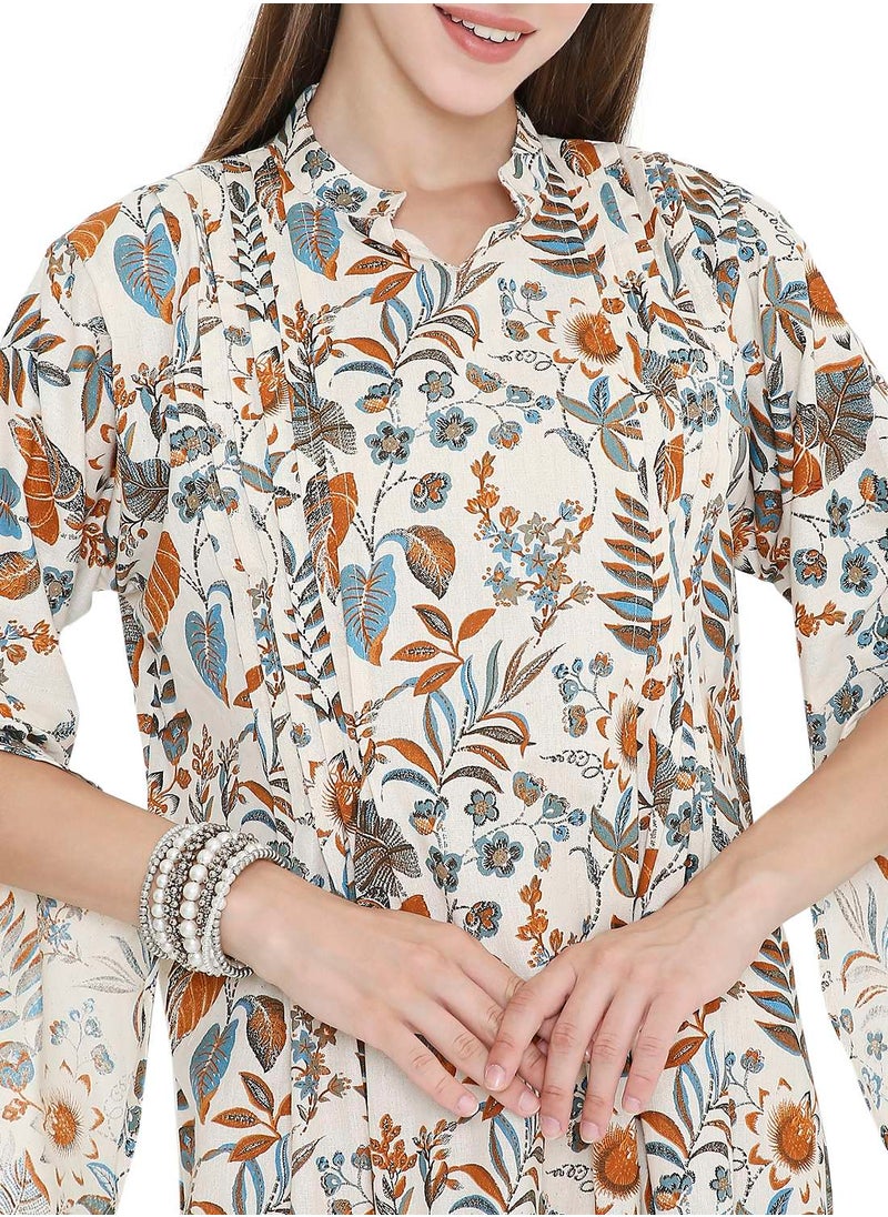 HIGH QUALITY SHORT PRINTED FARASHA ARABIC KAFTAN JALABIYA DRESS