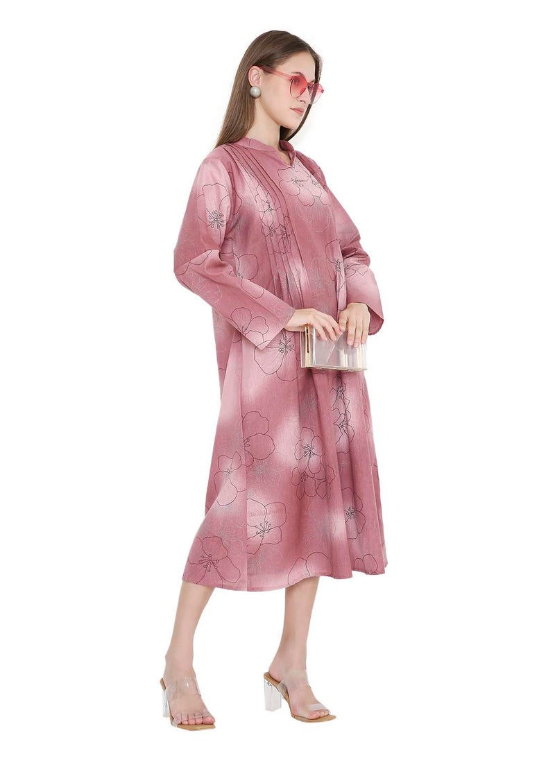 UNIQUE PRINTED SHORT FARASHA MODEST WEAR ARABIC KAFTAN JALABIYA DRESS