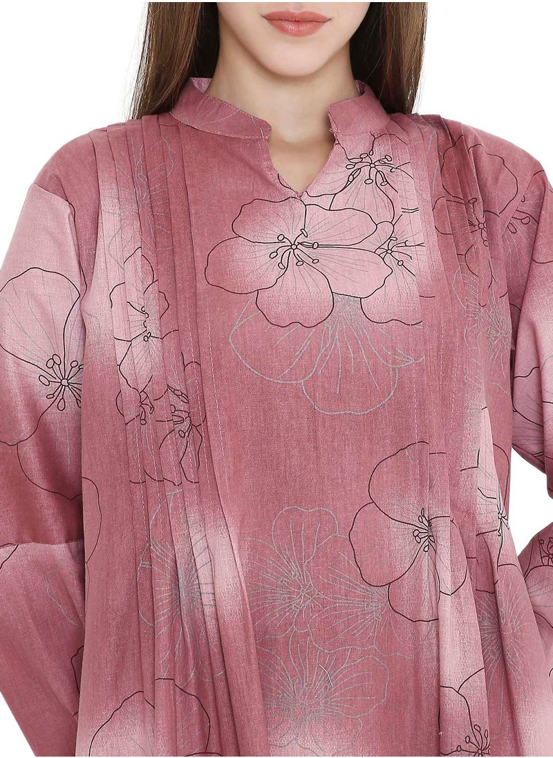 UNIQUE PRINTED SHORT FARASHA MODEST WEAR ARABIC KAFTAN JALABIYA DRESS